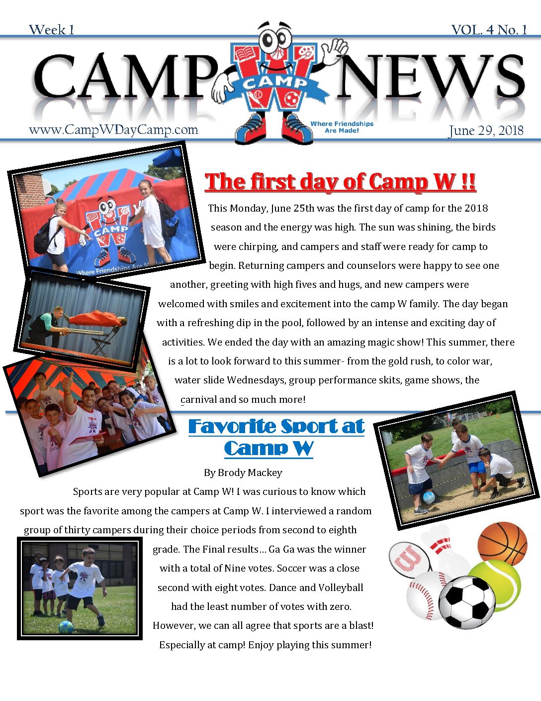 camp newspaper 4 week 1