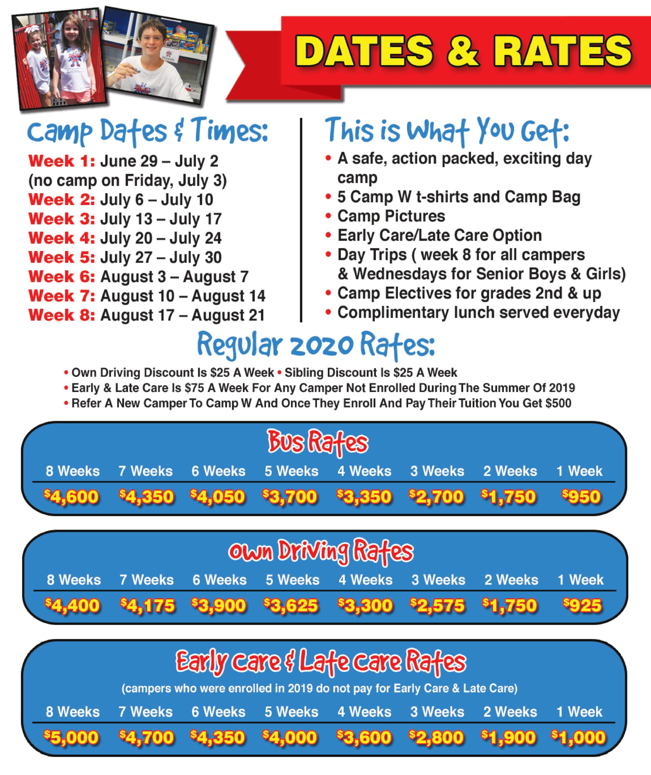 travel camp hours
