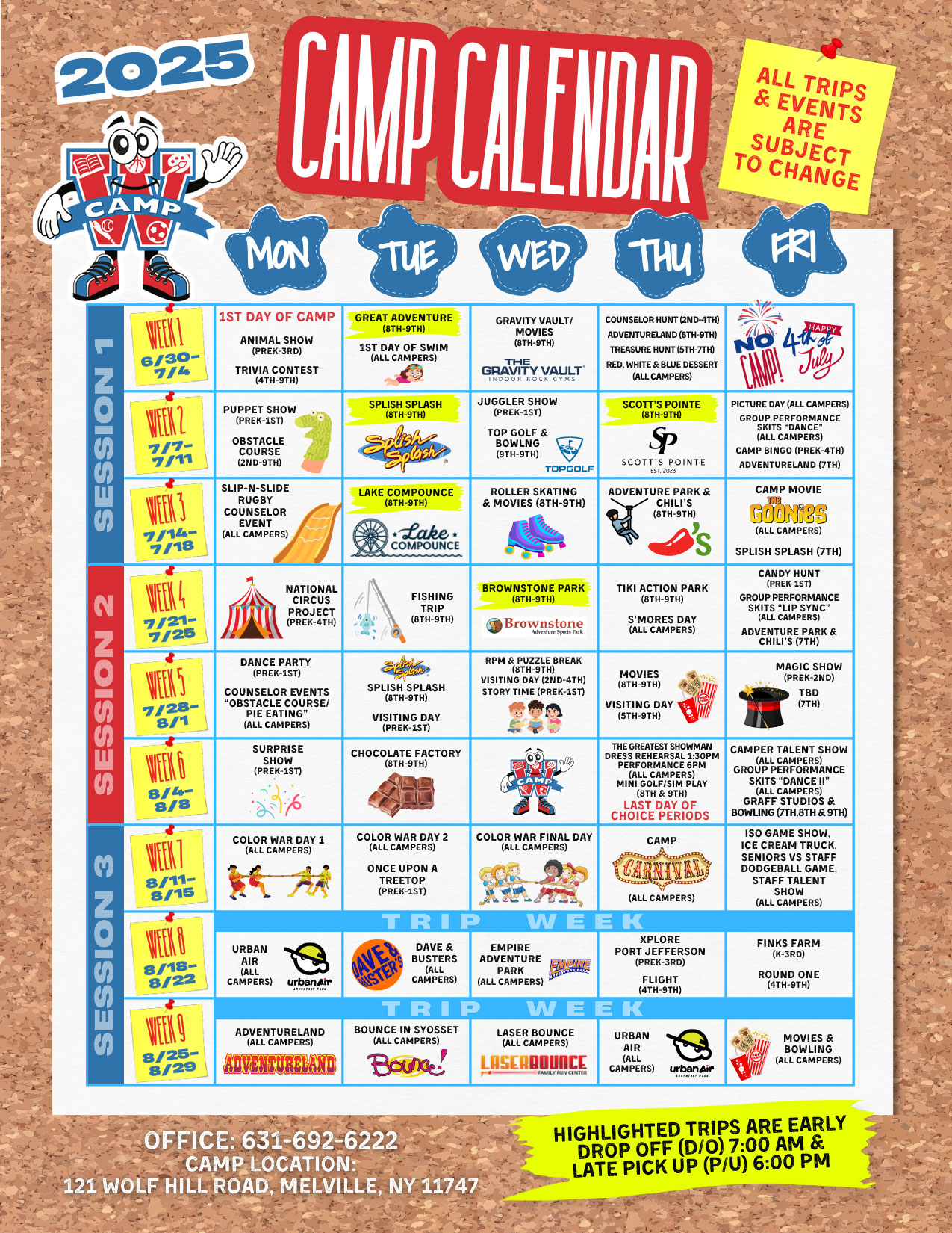 summer camp calendar camp w 2025