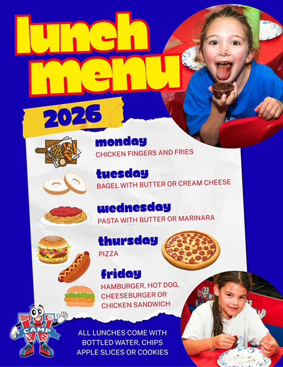 summer camp lunch menu