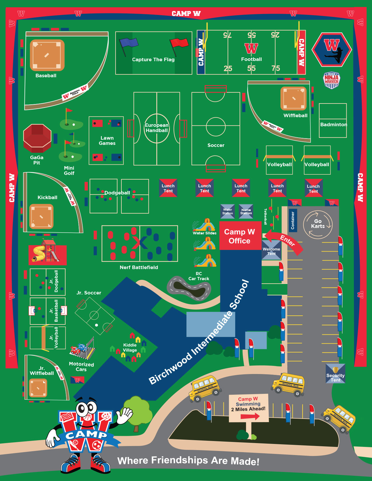 Camp W Summer Camp Map