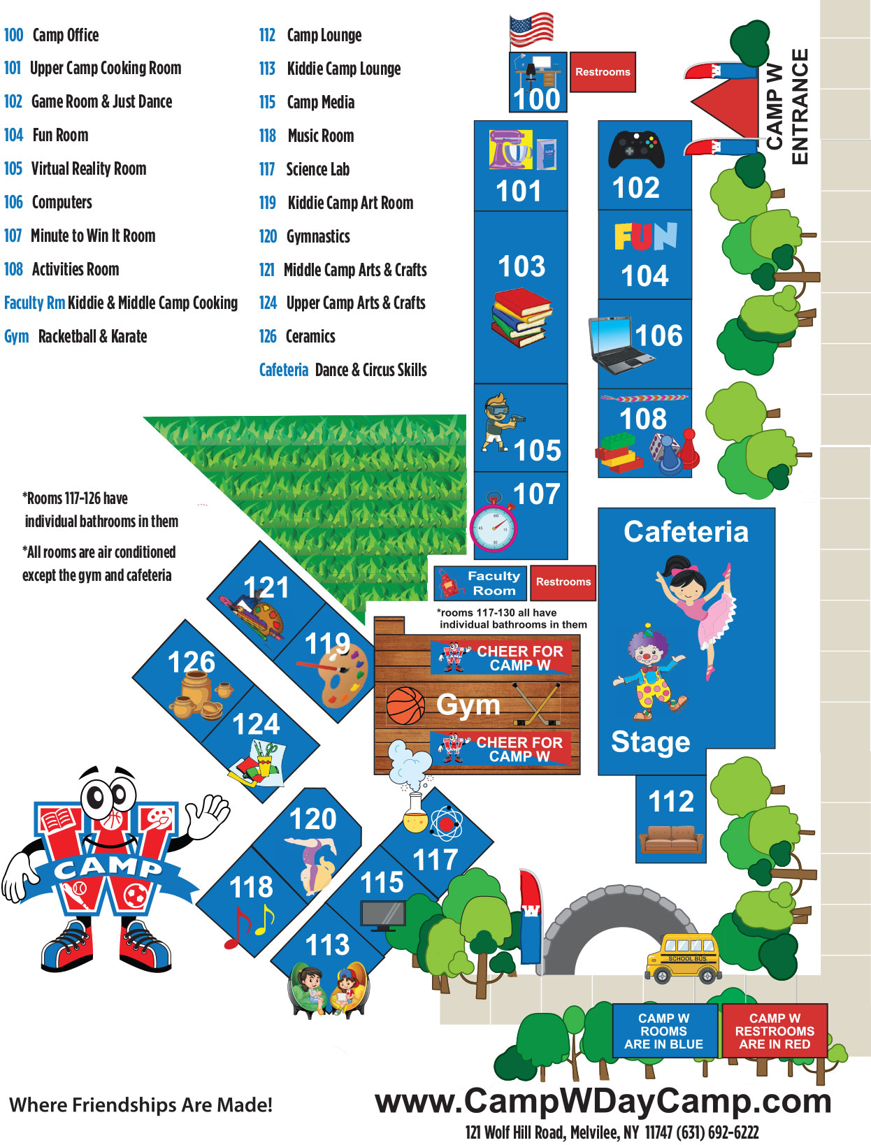 Camp W Summer Camp Map